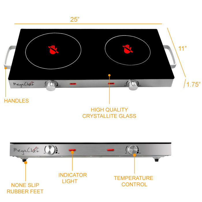 Mega Chef Electric Double Burner Hot Plate & Reviews Wayfair